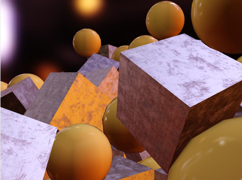 HTML5 3D金属球体与方形积木翻滚canvas特效动画