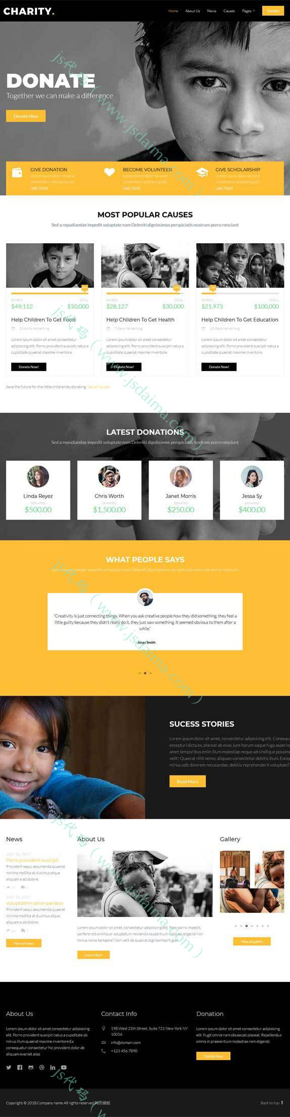 公益慈善捐赠基金会组织机构HTML5响应式网站模板