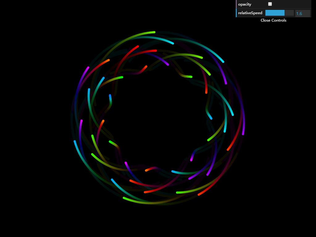 多彩游动线条粒子旋转绕圈js特效动画插件