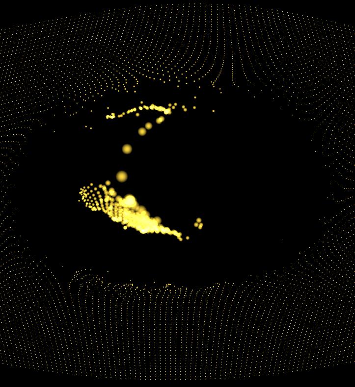 鼠标经过粒子网络散开获得聚光效果canvas特效动画