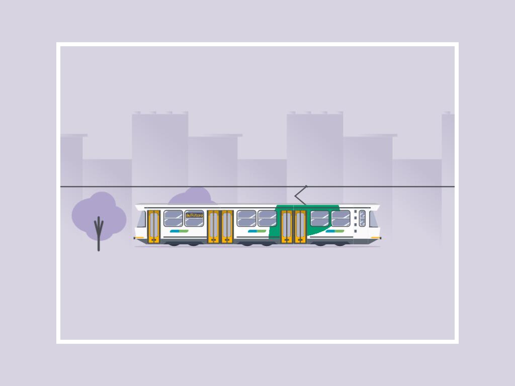 纯CSS实现城市电车行进特效动画背景