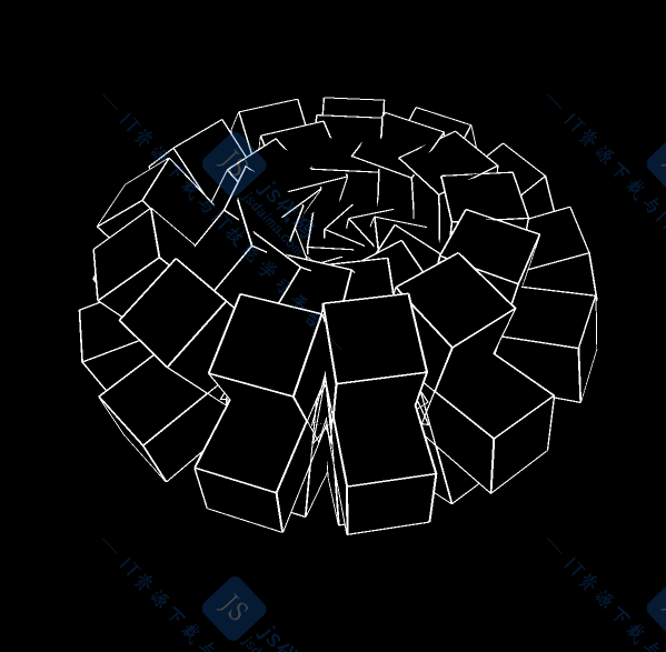 动态循环多边形立体方块canvas特效动画